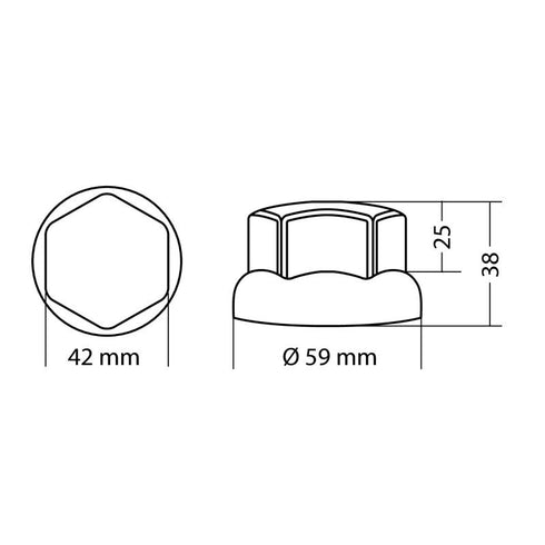Capacele ABS prezoane camion 10buc - Ø 32/33mm - Crom